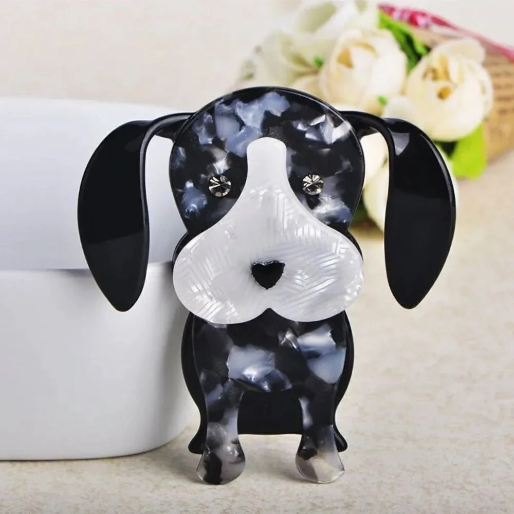 VQ Acrylic Dog Brooch - Picture 1 of 4